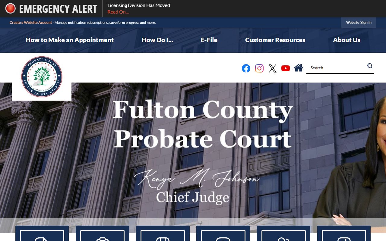 Fulton County Probate Court homepage for estates marriage and guardianship