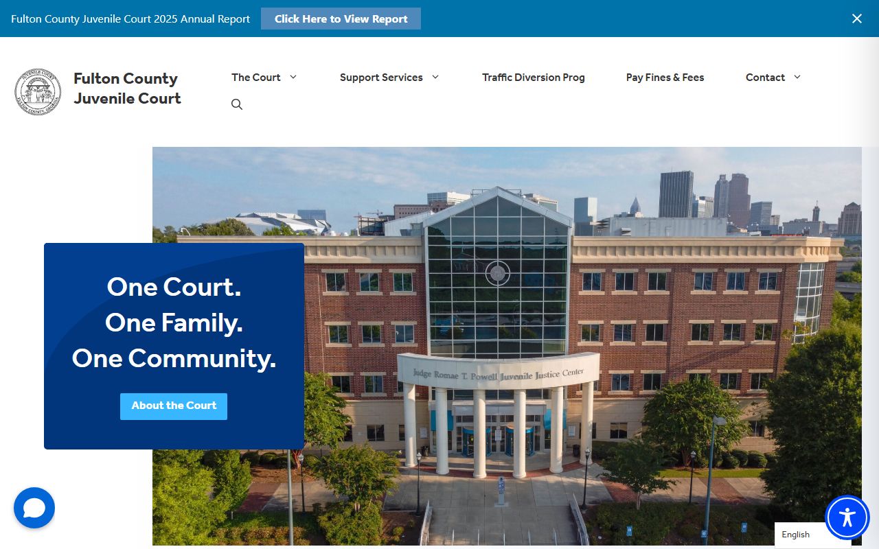 Fulton County Juvenile Court homepage for youth court matters