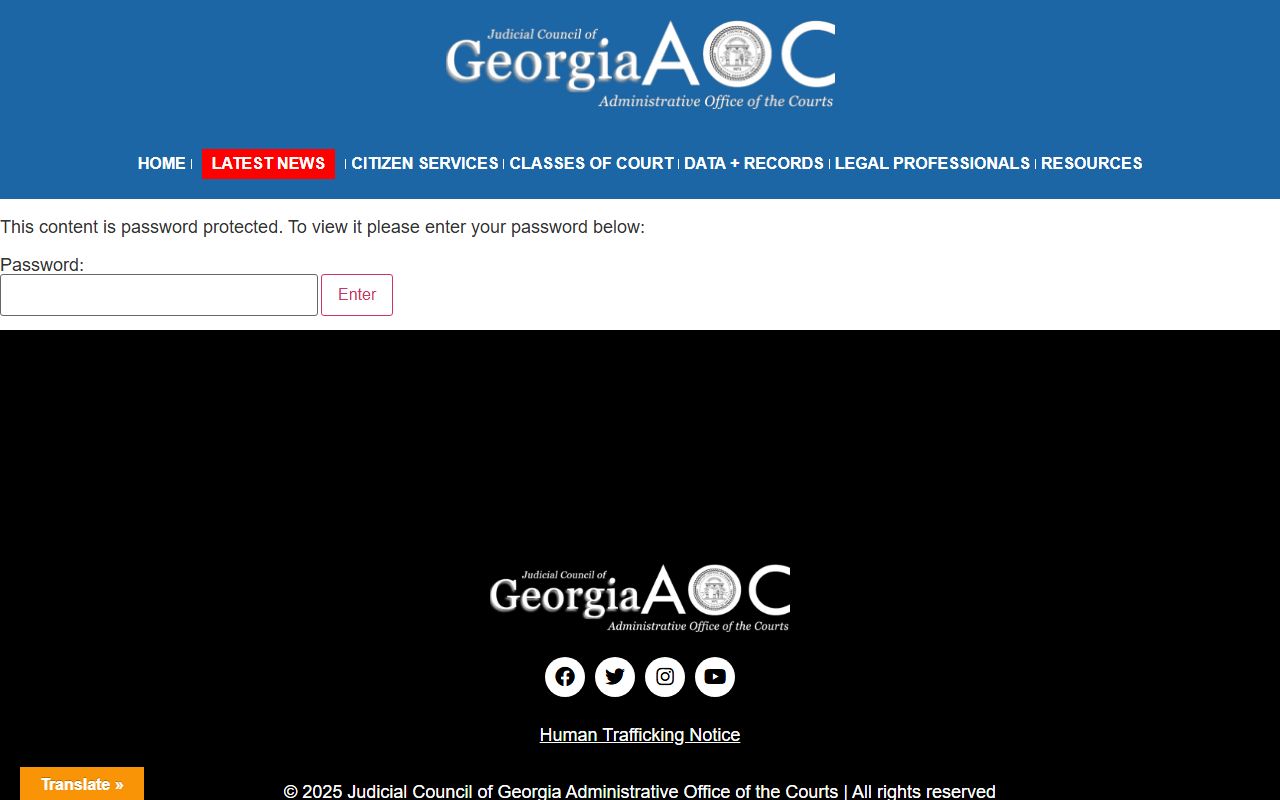 Georgia state court class page describing State Court role and jurisdiction