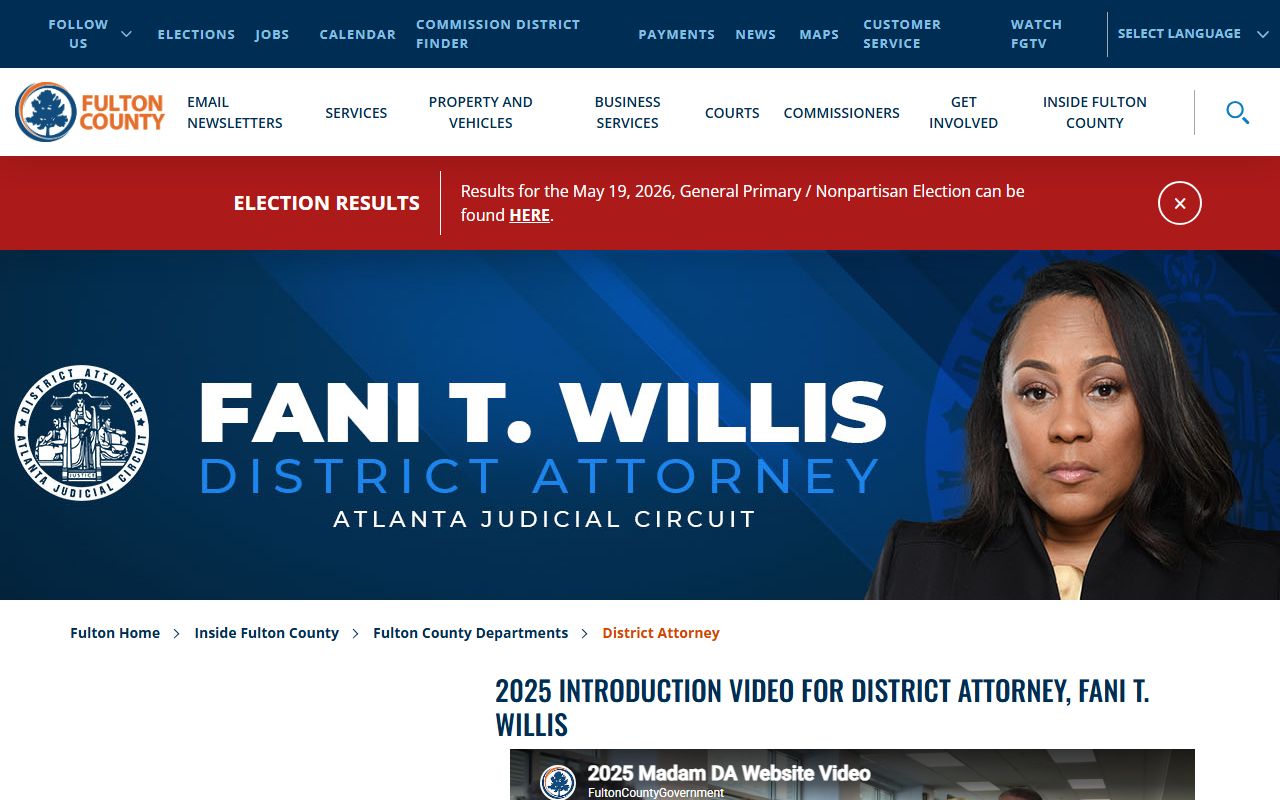 Fulton County District Attorney office homepage