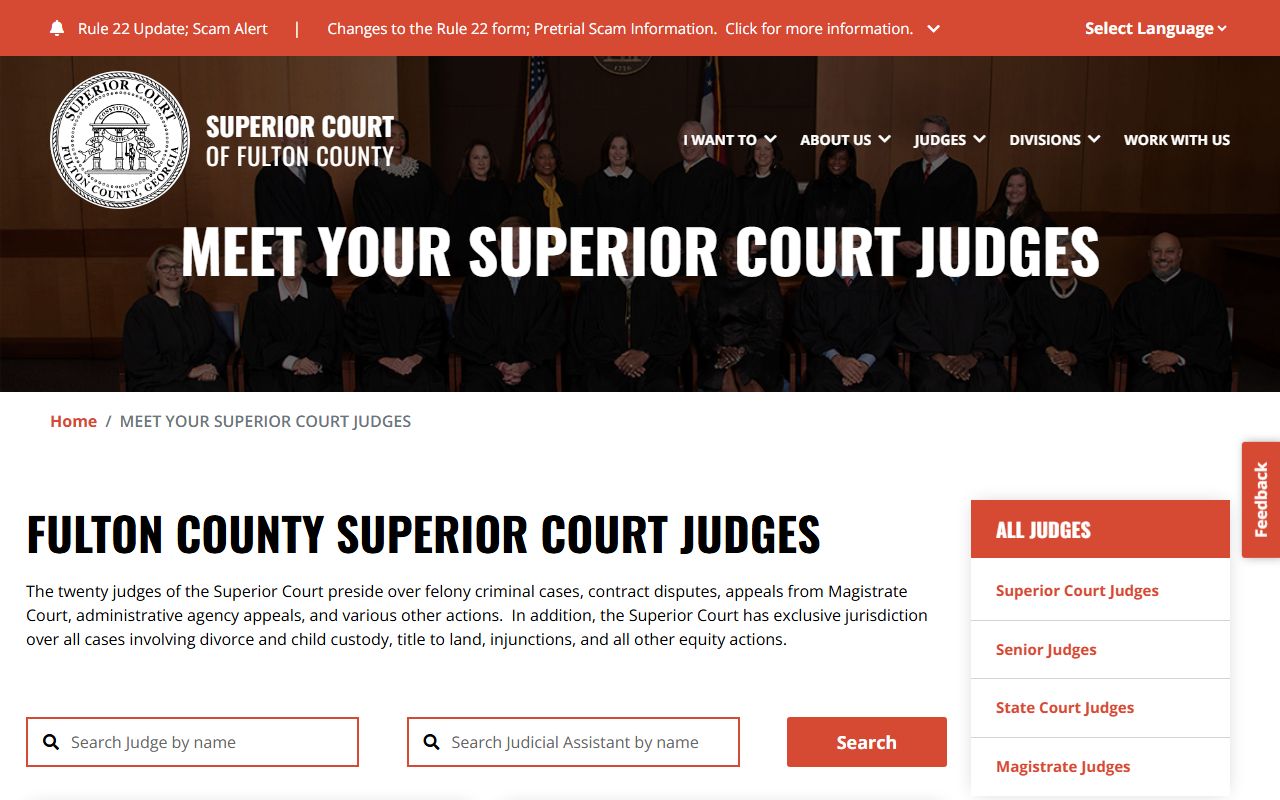 Fulton County Superior Court judges page